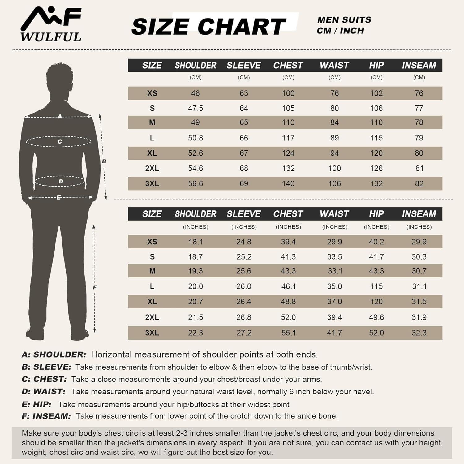 imageWULFUL Mens 3 Piece Suits Slim Fit Tuxedo Suit Set One Button Shawl Lapel Blazer Jacket Vest Pants Set for Prom Business