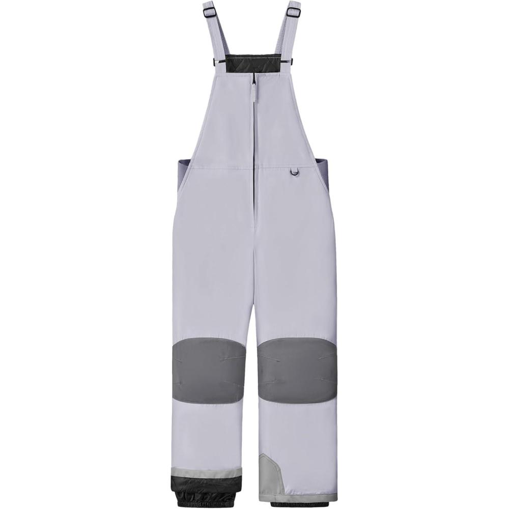 imageWULFUL Kids Waterproof Ski Bib Boys Girls Winter Snow PantsLight Grey