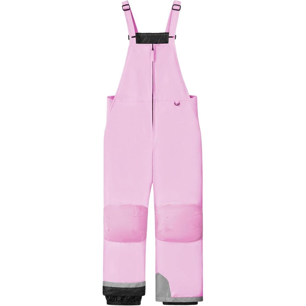 imageWULFUL Kids Waterproof Ski Bib Boys Girls Winter Snow PantsPink