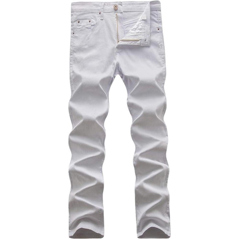 imageWULFUL Mens Slim Fit Skinny Stretch Comfy Jeans Denim PantsLight Grey