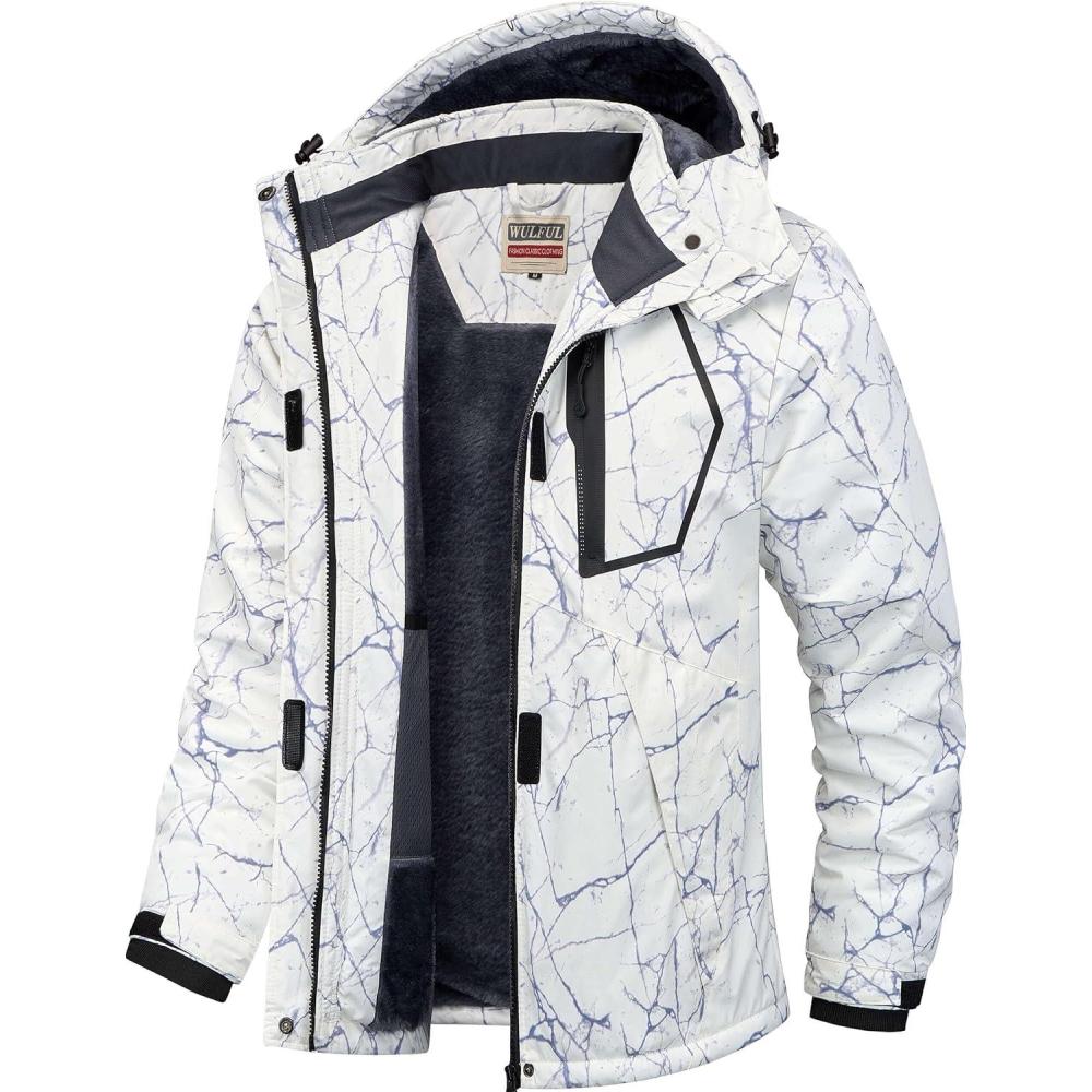 imageWULFUL Womens Waterproof Ski Jacket Warm Winter Coats Windproof Winter Jackets for Women Fleece Lined Windbreaker with HoodDigital Printing05