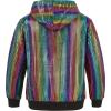 WULFUL Kids Boys Girls Fashion Hoodies 70s Disco Costume Party Sequin Metallic Sweatshirts with Pocket(Multicolor)