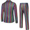 WULFUL Men’s 2 Piece Disco Outfit 70s Costume Sequin Jacket and Pants Halloween Party Prom Suits with Tie