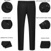 WULFUL Men’s 3 Piece Slim Fit Suit Set Two Button Blazer Jacket Vest Pants Tuxedo Set for Party, Wedding and Business Black Grey
