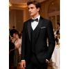 WULFUL Men’s 3 Piece Suits Slim Fit Tuxedo Suit Set One Button Notch Lapel Blazer Jacket Vest Pants Set for Prom, Business