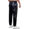WULFUL Mens Metallic 70s Disco Costume Sequin Party Jogger Pants(Metallic-black)