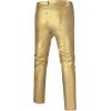 WULFUL Men’s Night Club Party Gold Leather Pants Metallic Straight Leg Bottoms Disco Halloween Costume