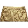 WULFUL Men’s Night Club Party Gold Leather Pants Metallic Straight Leg Bottoms Disco Halloween Costume