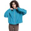 WULFUL Women’s Full Zip Cropped Sweatshirt Long Sleeve Stand Collar Casual Jacket Short(Turquoise)