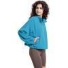 WULFUL Women’s Full Zip Cropped Sweatshirt Long Sleeve Stand Collar Casual Jacket Short(Turquoise)