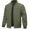 WULFUL Boy’s Bomber Jackets Kids Spring Fall Zip Up Varsity Windbreak Jackets(Army Green)