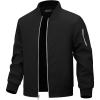 WULFUL Boy’s Bomber Jackets Kids Spring Fall Zip Up Varsity Windbreak Jackets(Black)