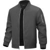 WULFUL Boy’s Bomber Jackets Kids Spring Fall Zip Up Varsity Windbreak Jackets(Dark Grey)