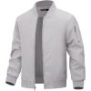 WULFUL Boy’s Bomber Jackets Kids Spring Fall Zip Up Varsity Windbreak Jackets(Light Grey)