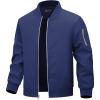 WULFUL Boy’s Bomber Jackets Kids Spring Fall Zip Up Varsity Windbreak Jackets(Navy)