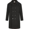 WULFUL Boys Double Breasted Wool Trench Coat Winter Pea Coat(Black)