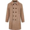 WULFUL Boys Double Breasted Wool Trench Coat Winter Pea Coat(Brown)