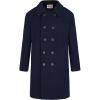 WULFUL Boys Double Breasted Wool Trench Coat Winter Pea Coat(Navy)