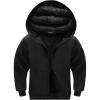 WULFUL Boys Flannel Fleece Jackets Plaid Sherpa Hoodie Zip Up Winter Coat 5-14 Years(Black)