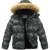 WULFUL Boy’s Girls Winter Coats Waterproof Fleece Lined Puffer Jackets Kids Thicken Outerwear With Detachable Hood(Camouflage)