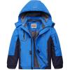 WULFUL Boy’s Waterproof Ski Jacket Warm Fleece Hooded Winter Snow Coat(Blue-navy)