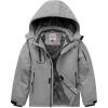 WULFUL Boy’s Waterproof Ski Jacket Warm Fleece Hooded Winter Snow Coat(Dark Grey)
