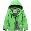 WULFUL Boy’s Waterproof Ski Jacket Warm Fleece Hooded Winter Snow Coat(Green)