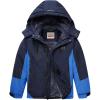 WULFUL Boy’s Waterproof Ski Jacket Warm Fleece Hooded Winter Snow Coat(Navy-blue)