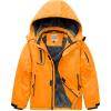 WULFUL Boy’s Waterproof Ski Jacket Warm Fleece Hooded Winter Snow Coat(Orange)
