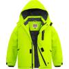 WULFUL Boy’s Waterproof Ski Jackets Warm Fleece Lined Hooded Winter Snow Coat(Bright Green)