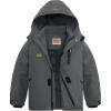 WULFUL Boy’s Waterproof Ski Jackets Warm Fleece Lined Hooded Winter Snow Coat(Grey)