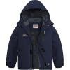 WULFUL Boy’s Waterproof Ski Jackets Warm Fleece Lined Hooded Winter Snow Coat(Navy Blue)