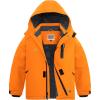 WULFUL Boy’s Waterproof Ski Jackets Warm Fleece Lined Hooded Winter Snow Coat(Orange)