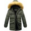 WULFUL Boy’s Winter Coat Waterproof Fleece Lined Parka Jackets Kids Hooded Puffer Outerwear(Army Green)