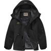 WULFUL Boy’s Winter Waterproof Ski Coat Kids Thick Fleece Snow Jacket Outdoor Windproof Coat(Black)