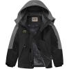 WULFUL Boy’s Winter Waterproof Ski Coat Kids Thick Fleece Snow Jacket Outdoor Windproof Coat(Black(grey))