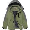 WULFUL Boy’s Winter Waterproof Ski Coat Kids Thick Fleece Snow Jacket Outdoor Windproof Coat(Green(grey))