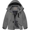 WULFUL Boy’s Winter Waterproof Ski Coat Kids Thick Fleece Snow Jacket Outdoor Windproof Coat(Grey)