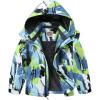 WULFUL Boy’s Winter Waterproof Ski Coat Kids Thick Fleece Snow Jacket Outdoor Windproof Coat(Paintings)