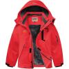 WULFUL Boy’s Winter Waterproof Ski Coat Kids Thick Fleece Snow Jacket Outdoor Windproof Coat(Red)