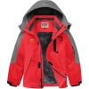 WULFUL Boy’s Winter Waterproof Ski Coat Kids Thick Fleece Snow Jacket Outdoor Windproof Coat(Red (Grey))