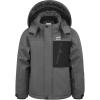 WULFUL Boy’s Winter Waterproof Ski Coat Kids Windproof Snow Jacket with Detachable Hood(Dark Grey)
