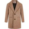 WULFUL Boys Wool Coat Single Breasted Trench Coat Winter Pea Coat(Brown)