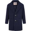 WULFUL Boys Wool Coat Single Breasted Trench Coat Winter Pea Coat(Navy)