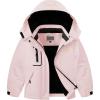 WULFUL Girl’s Waterproof Ski Jacket Warm Fleece Hooded Winter Snow Coat(Light Pink)