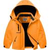 WULFUL Girl’s Waterproof Ski Jacket Warm Fleece Hooded Winter Snow Coat(Orange)