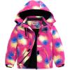 WULFUL Girl’s Waterproof Ski Jacket Warm Fleece Hooded Winter Snow Coat(Pattern 3)