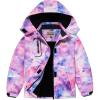 WULFUL Girl’s Waterproof Ski Jacket Warm Fleece Hooded Winter Snow Coat(Pattern 4)