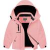 WULFUL Girl’s Waterproof Ski Jacket Warm Fleece Hooded Winter Snow Coat(Pink)