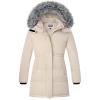 WULFUL Girl’s Winter Long Coats Hooded Parka Kids Warm Puffer Jacket(Light Khaki)